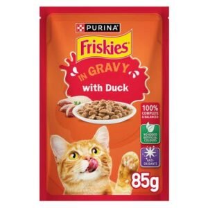 Purina Friskies Duck Chunks in Gravy Wet Cat Food Pouch 85g