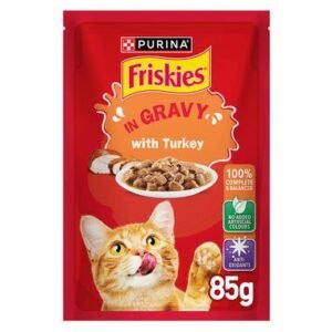 Purina Friskies Turkey Chunks in Gravy Wet Cat Food Pouch 85g
