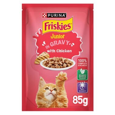 Purina Friskies Kitten Chicken Chunks in Gravy Wet Cat Food Pouch 85g
