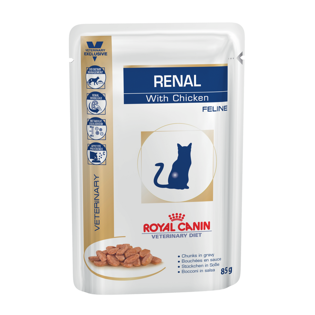 Royal Canin Feline Renal with chicken (85 gmpouch) - Wet food for Renal and chronic kidney diseases – 12 pouches per box price for one pouch - الصورة 2