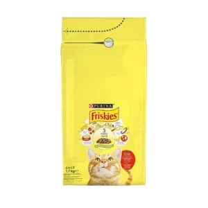 PURINA Friskies®with a tasty mix of Beef and Chicken and with Vegetables Dry Cat Food 1.7 kg