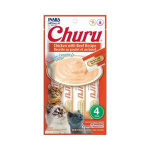Inaba Churro Chicken Beef Treat for Cat 14 g, 4-Pack