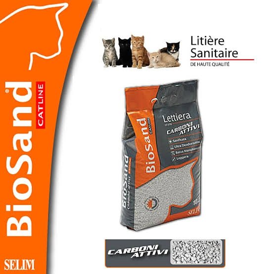 Lettiera per Gatti Biosand Carboni Attivi 10 Lt Sabbia per Gatti - الصورة 2