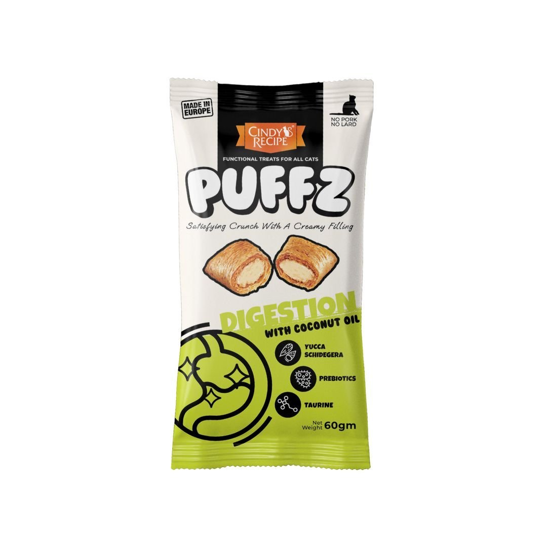 Cindy's Recipe Puffz Digestion With Coconut Oil 60g Cat Treat